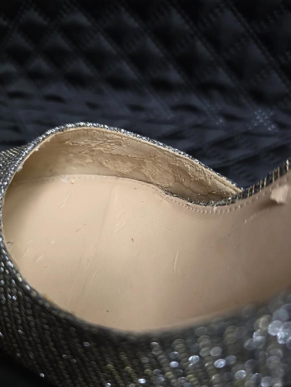 Michael Kors Dorothy Flex Glitter Pumps Gold Silver 7M Peeling Insole